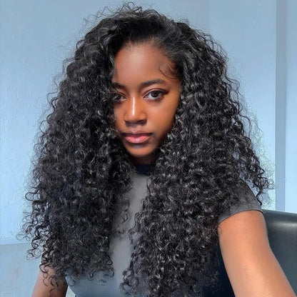 Beluck Bouncy Deep Curly Half Wig Flip Over 3 In 1 Glueless Quick Install 16-24 Inch Natural Black - 8
