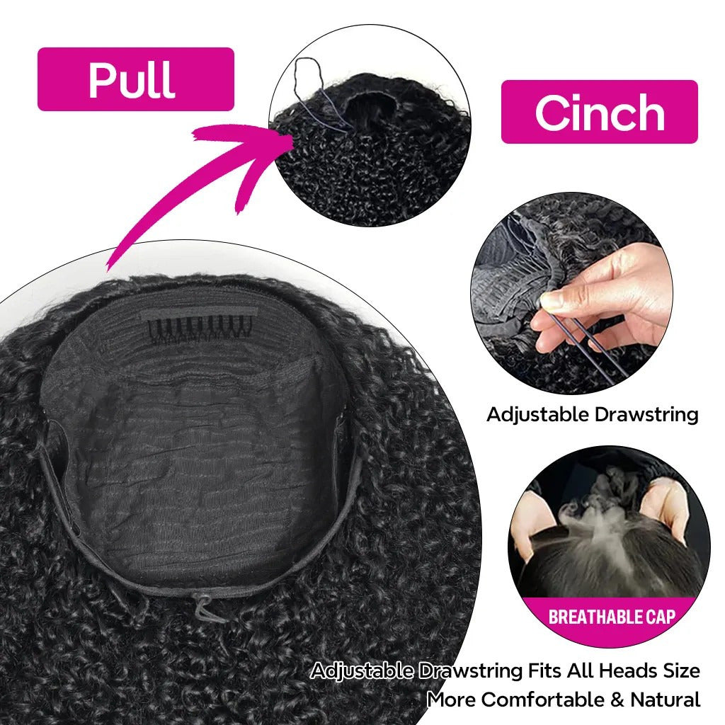 Beluck Bouncy Loose Wave Bob Half Wig Yaki Texture Blowout Style 3 In 1 12-14 Inch Natural Black - 8