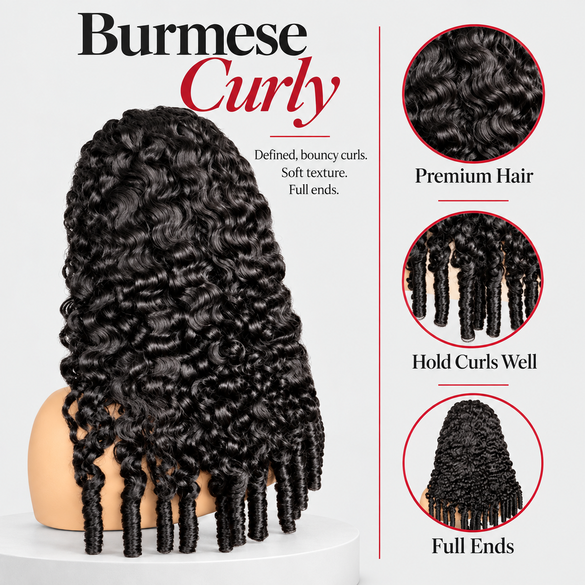 Burmese Curly 4C Edges Invisi Strap Snug Fit 360 Skin Lace Glueless Human Hair Wig