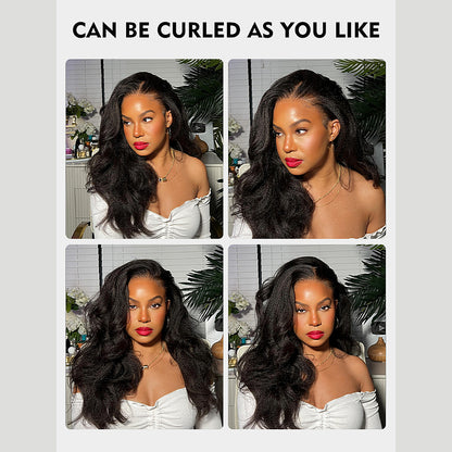 Beluck Kinky Straight V Part Wig Pull Go Glueless 16-28 Inch Natural Black - 4