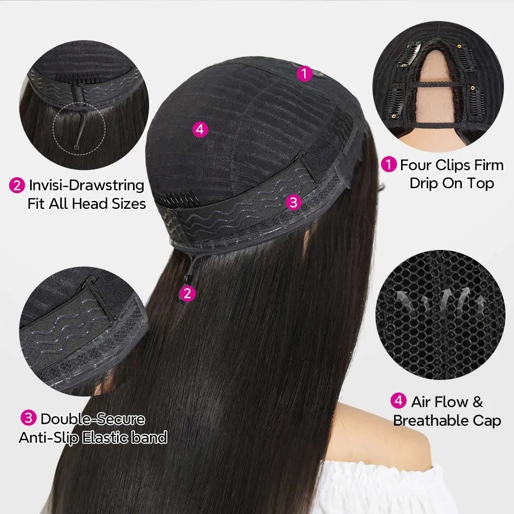 Beluck Raw Burmese Curly Half Wig with Spiral Curly Ends Flip Over V Part 16-26 Inch Natural Black - 18