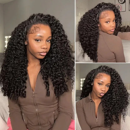 Beluck Raw Burmese Curly Half Wig with Spiral Curly Ends Flip Over V Part 16-26 Inch Natural Black - 5