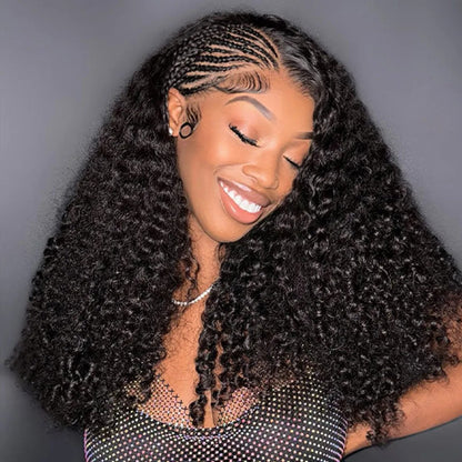 Beluck Raw Burmese Curly Half Wig with Spiral Curly Ends Flip Over V Part 16-26 Inch Natural Black - 8