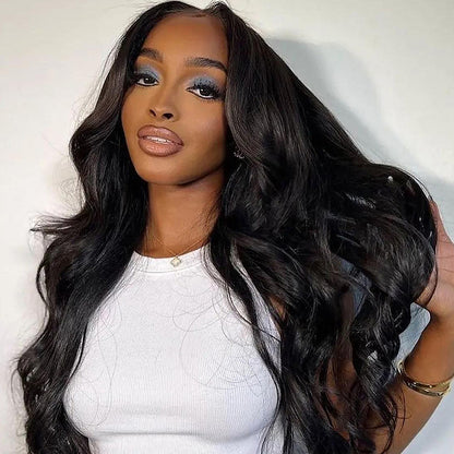 Beluck U Part Butterfly Layered Cut Loose Body Wave Wig Glueless 16-26 Inch Natural Black - 3