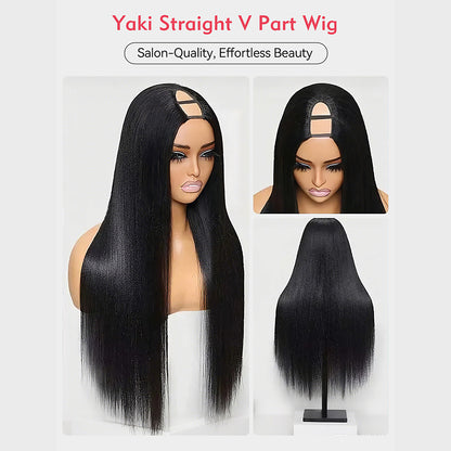 Beluck Yaki Straight U/V Part Wig Natural Colour Glueless 16-26 Inch - 4