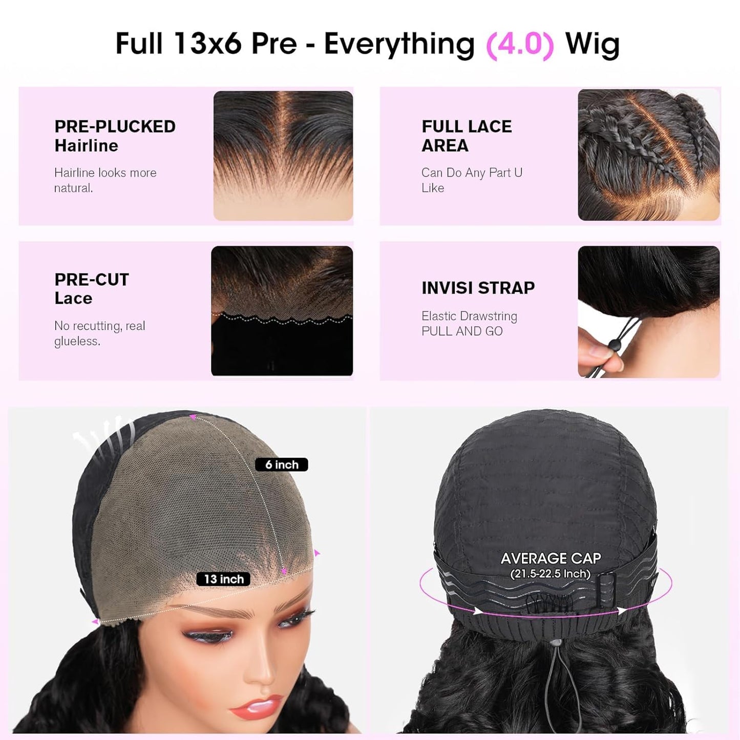 [Super Sale]250% Density 13x6 Full Lace Front Human Hair Wig Chocolate Brown Loose Body Wave 13x6 Lace Front Human Hair Wig Pre Plucked Pre Cut Face Framing Layers Glueless Drawstring Wear and Go Drawstring Wigs