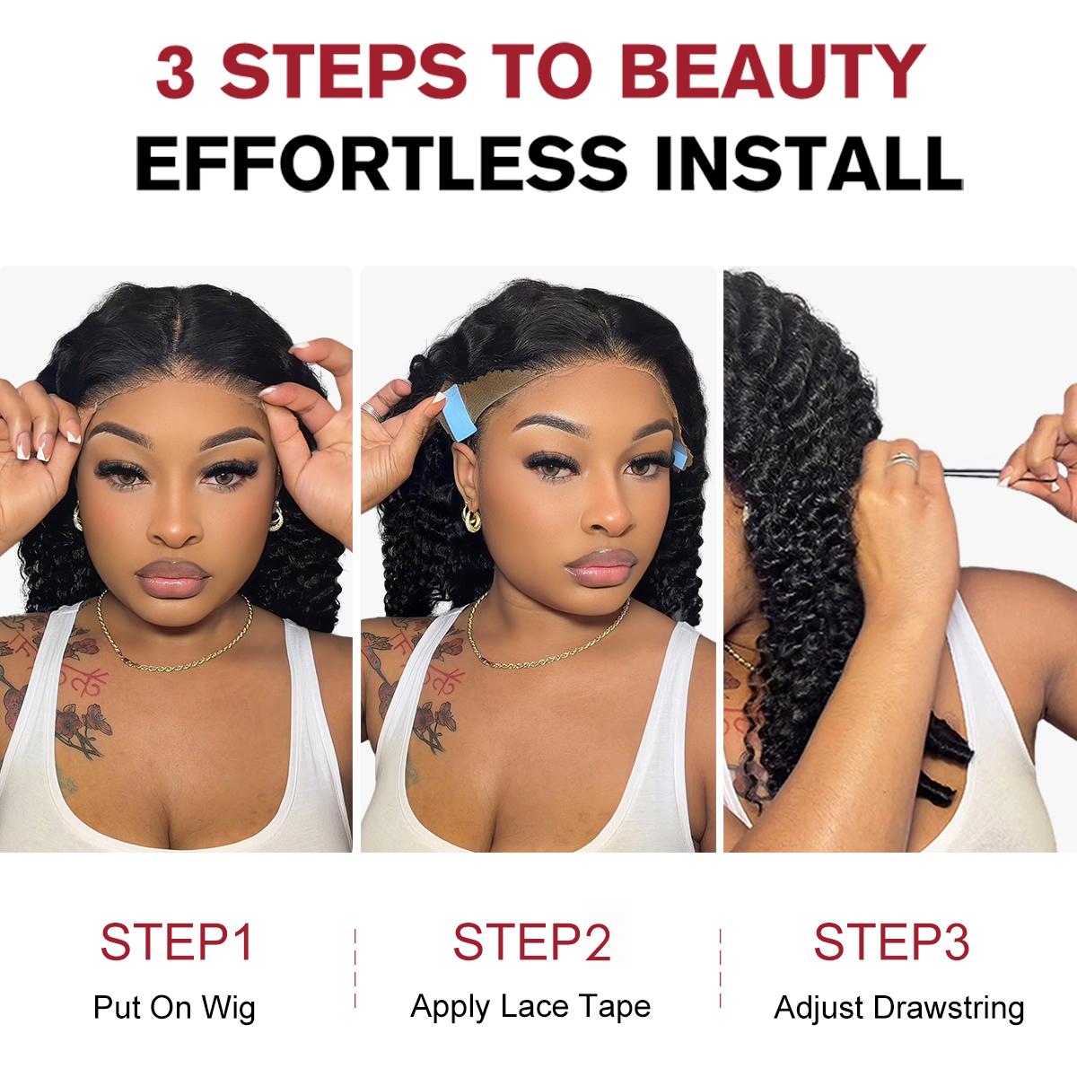 Beluck Hair 13x6 Burmese Curly Wig 250% Pre-Cut HD Lace Frontal Wigs Full End Ear-To-Ear With Invisible Drawstring Wig Wear And Go Glueless Wig Brazilian Human Hair Wigs For Women Natural Color/Chocolate Brown Pre-Plucked & Minimal Knots Hair Lace Wig 15A