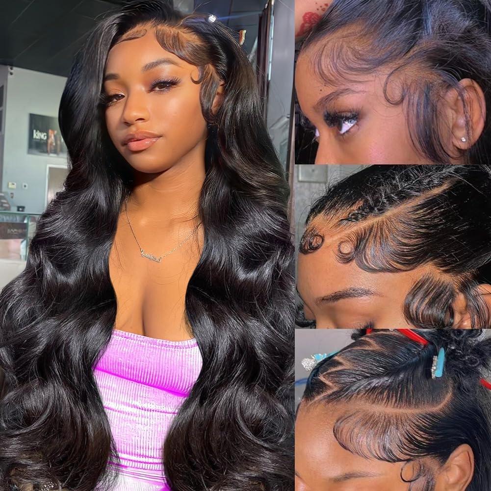Beluck Glueless 13x6 Lace Front Wigs Human Hair With Drawstring 220% Density Body Wave Human Hair Wig Ear To Ear HD Lace Frontal Pre Plucked Wear Go Glueless Wigs Human Hair Deep Wavy Wigs Human Hair Weave