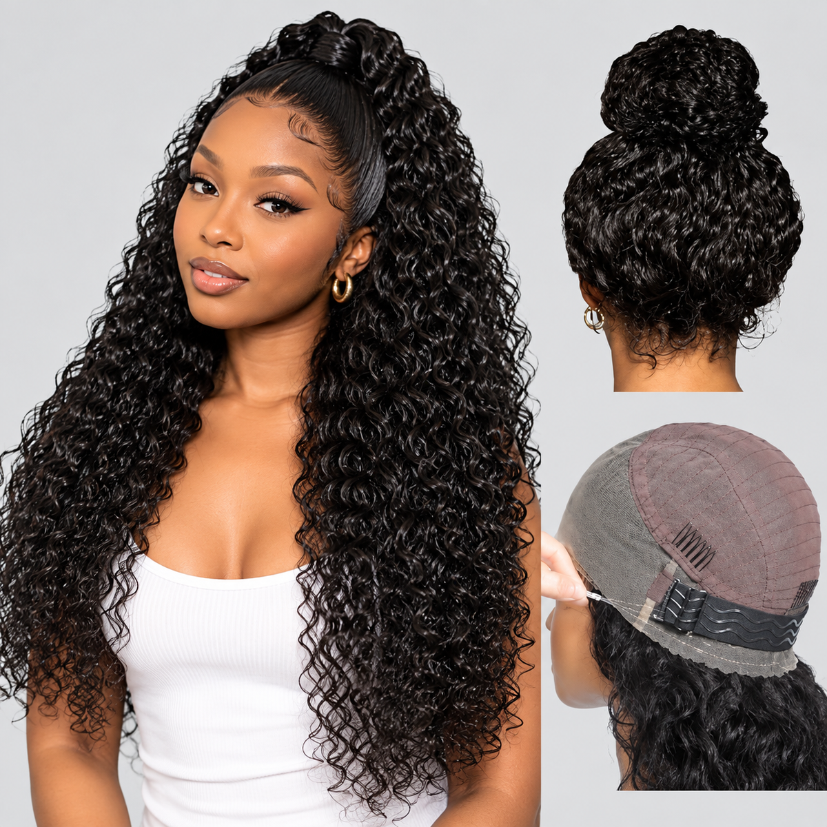 Deep Wave Invisi Strap Snug Fit 360 Transparent Lace Frontal Wig | Pre Cut Lace & Bleached Knots