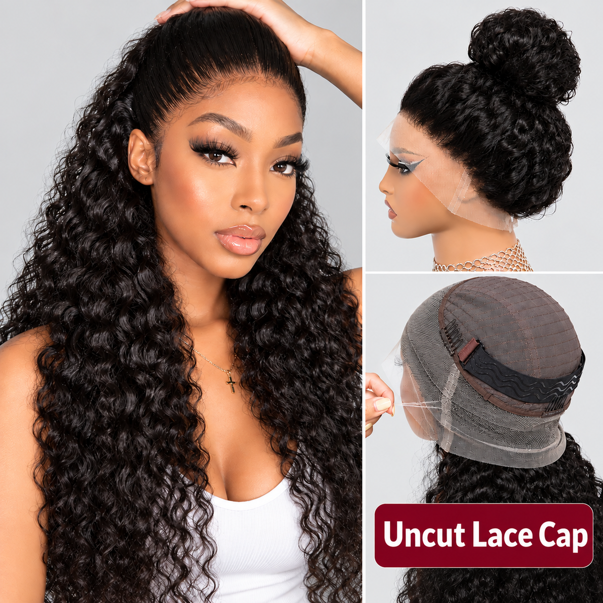 Deep Wave Invisi Strap Snug Fit 360 Transparent Lace Frontal Wig | Pre Cut Lace & Bleached Knots