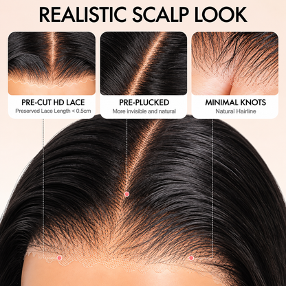 Beluck 6x6 Glueless HD Lace Closure P4/27 Honey Blonde Body Wave Ready to Wear Human Hair Wig