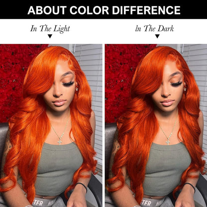 Ginger Orange Body Wave 13x6 Glueless Lace Front Human Hair Wig