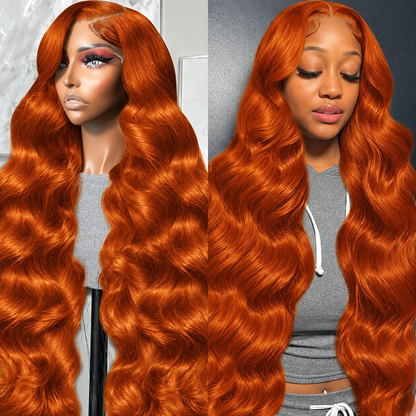 Ginger Orange Body Wave 13x6 Glueless Lace Front Human Hair Wig