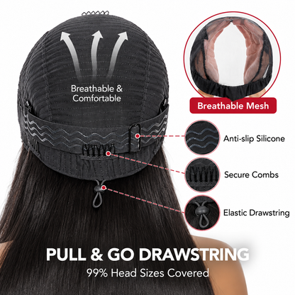 13x6 Burmese Curly Pre-Cut Lace Glueless Human Hair Wig With Drawstring