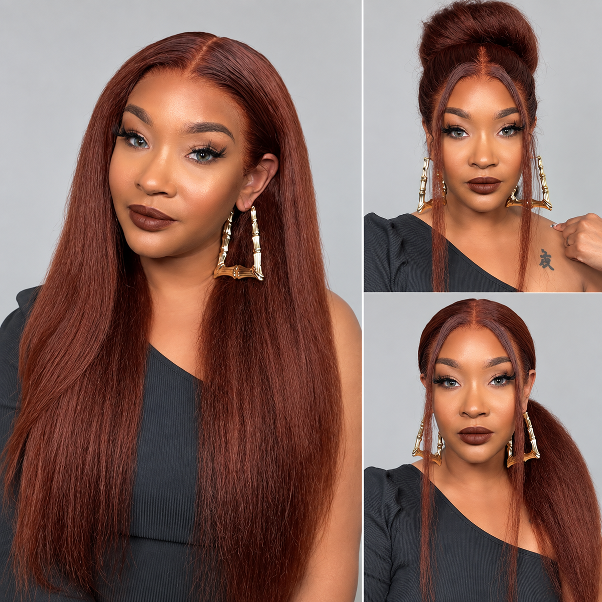 Beluck Kinky Straight 13x6 Lace Front Wig Human Hair | 220% Density Glueless Pull & Go Wig