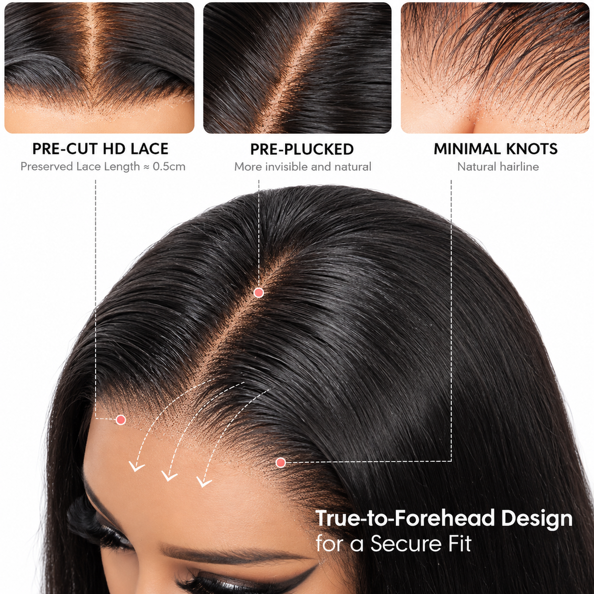 Beluck Kinky Straight 13x6 Lace Front Wig Human Hair | 220% Density Glueless Pull & Go Wig