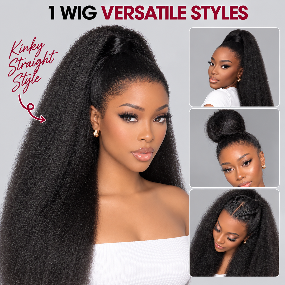 Kinky Straight Invisi Strap Snug Fit 360 Transparent Lace Frontal Wig | Pre-Cut Lace & Bleached Knots