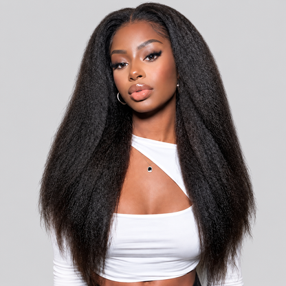 Beluck Kinky Straight 13x6 Lace Front Wig Human Hair | 220% Density Glueless Pull & Go Wig