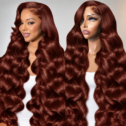 Reddish Brown #33 Body Wave 13x6 Lace Front Human Hair Wig