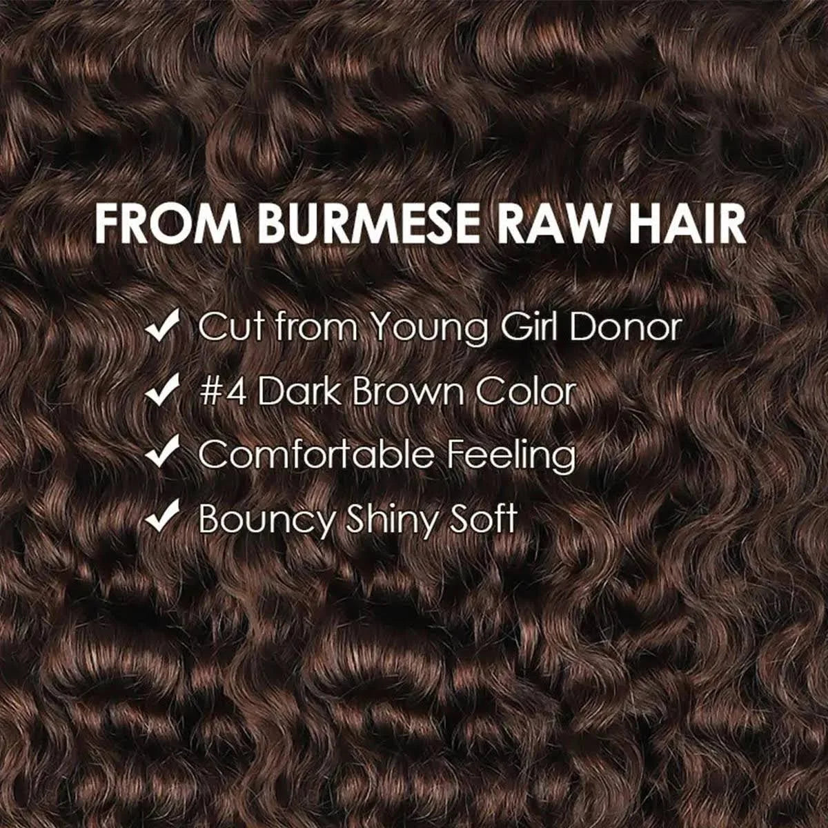 Beluck Burmese Curly Crochet Human Hair Chocolate Brown Pre Separated Feather Crochet Hair with Miracle Knots